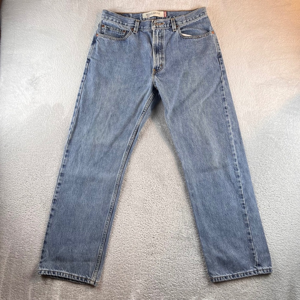 Levis 505 Regular Fit Jeans Mens 34x30 (32x29) Blue Medium Wash Straight Leg